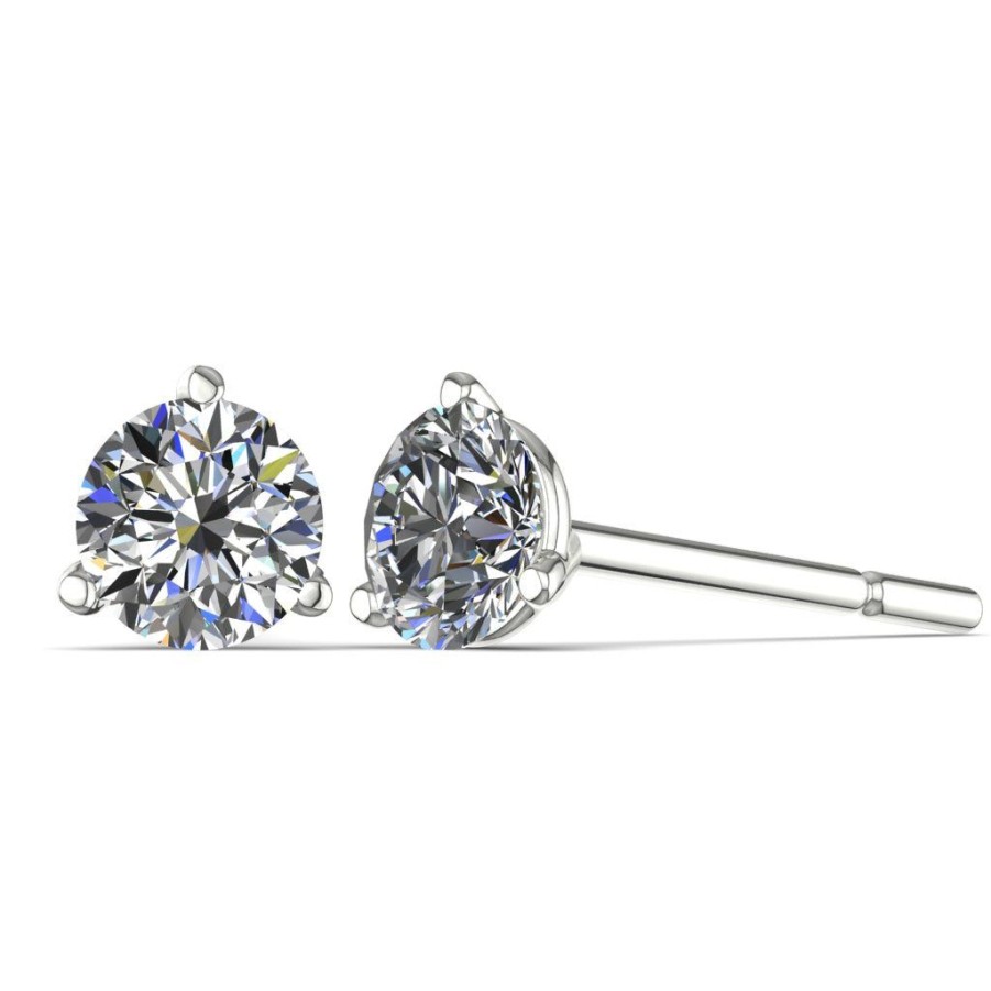 Gifts GEORGE THOMPSON | Three-Prong Martini Diamond Stud Earrings