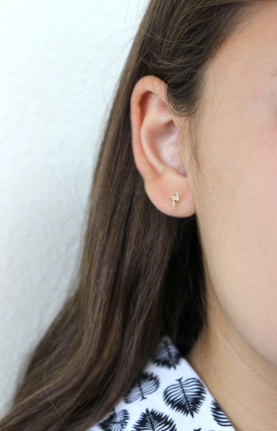 Gifts GEORGE THOMPSON | The Lightning Bolt Diamond Stud Earrings