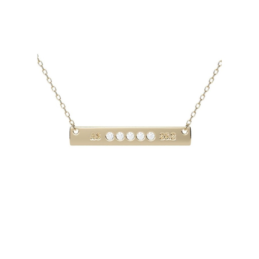 Gifts GEORGE THOMPSON | Diamond Engravable Gold Bar Petite Pendant