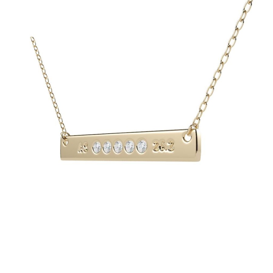 Gifts GEORGE THOMPSON | Diamond Engravable Gold Bar Petite Pendant