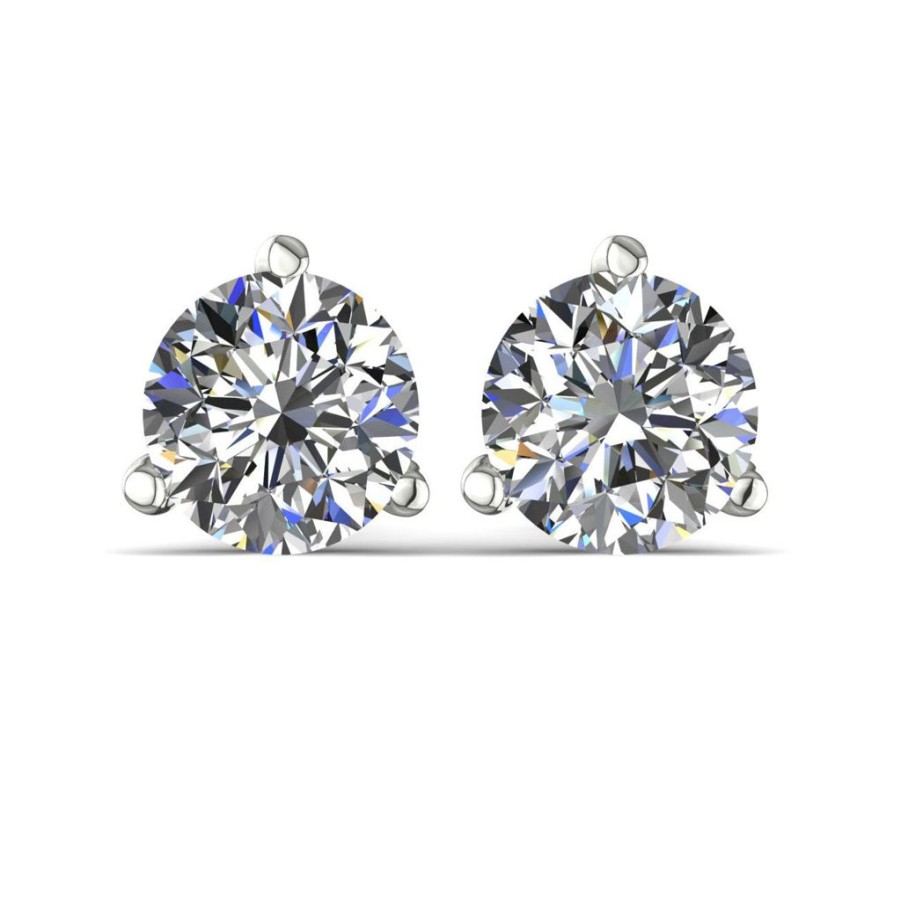 Gifts GEORGE THOMPSON | Three-Prong Martini Diamond Stud Earrings