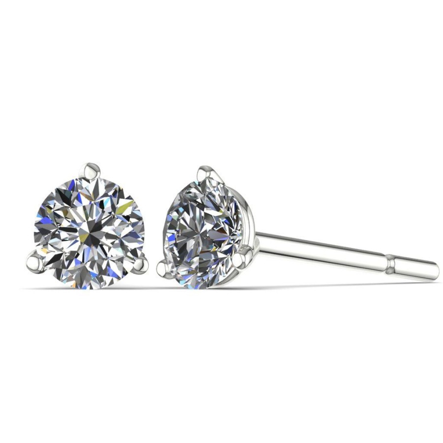 Gifts GEORGE THOMPSON | Three-Prong Martini Diamond Stud Earrings