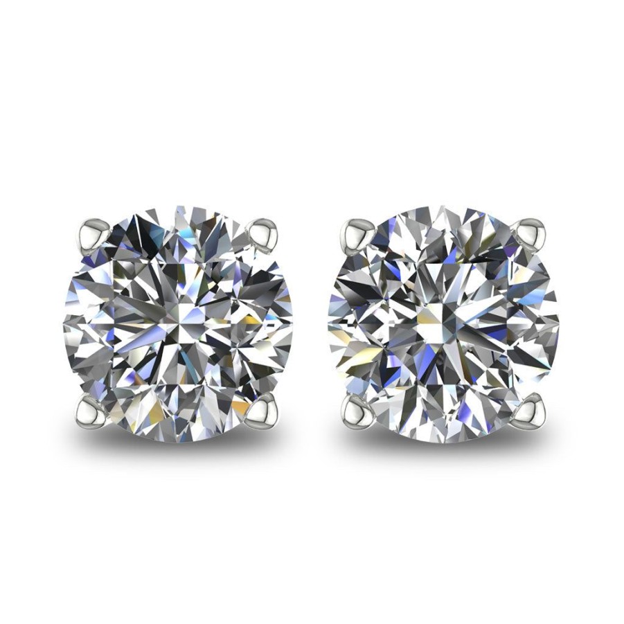 Gifts GEORGE THOMPSON | Diamond Stud Earrings In 14K White Gold