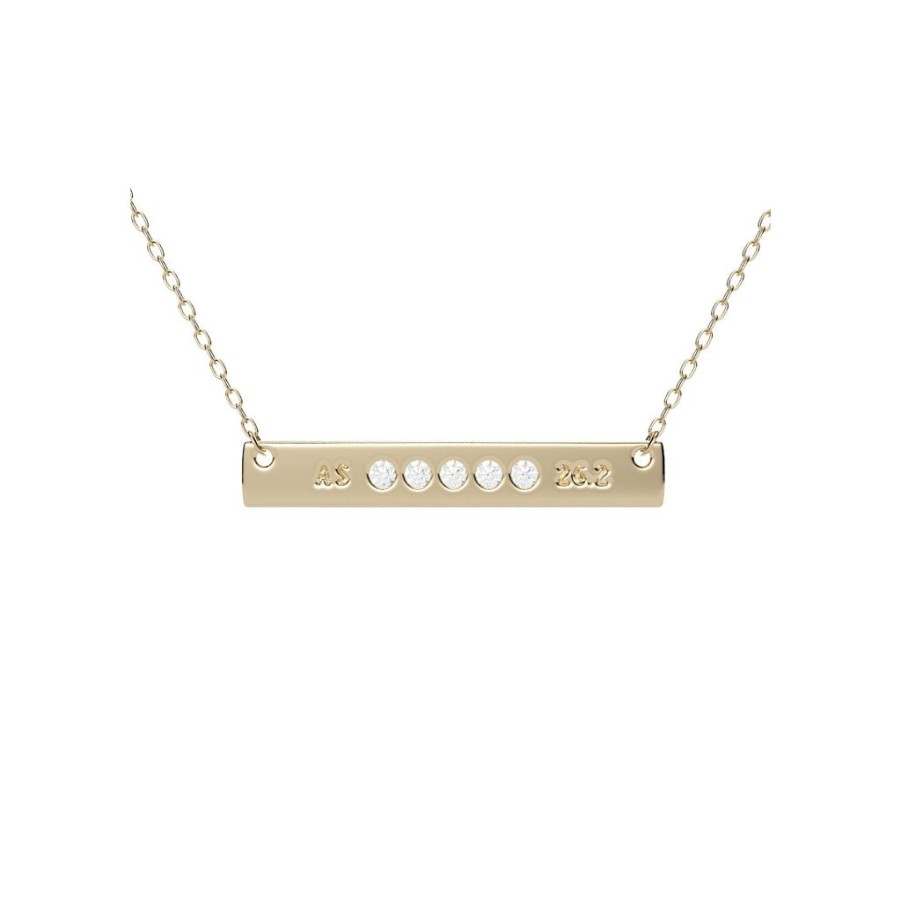 Gifts GEORGE THOMPSON | Diamond Engravable Gold Bar Petite Pendant