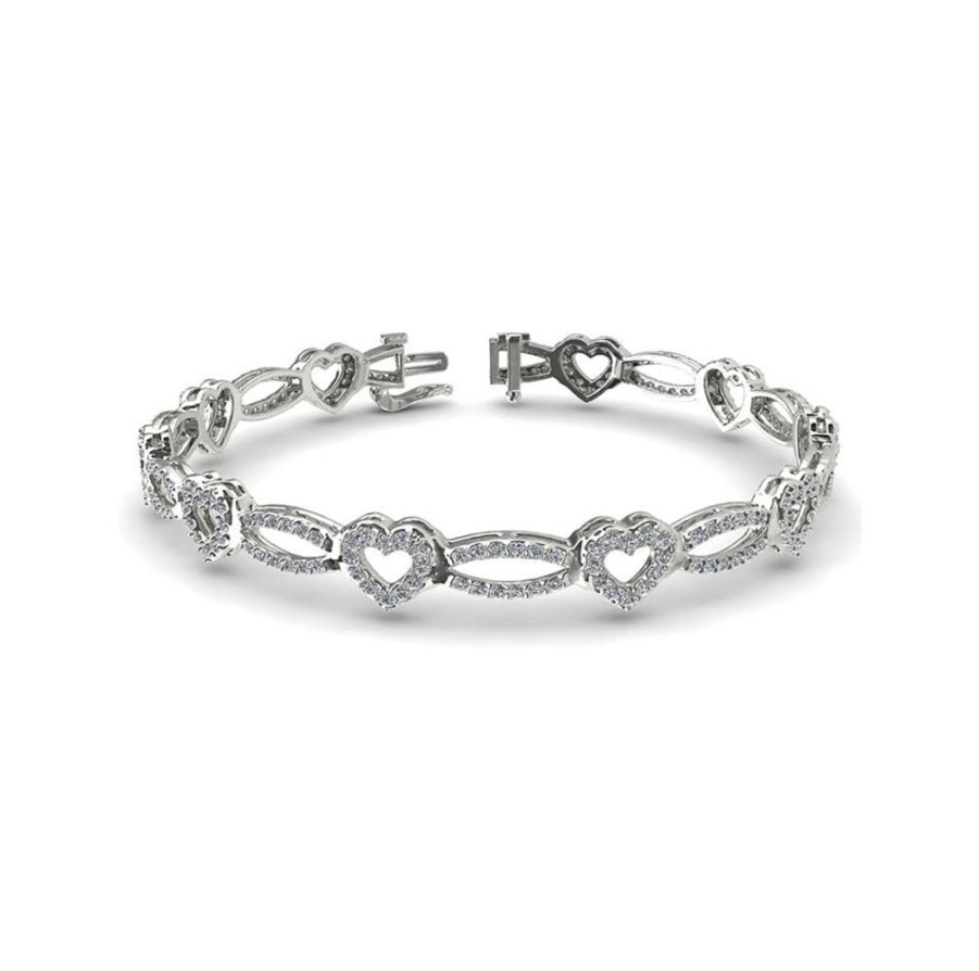 Gifts GEORGE THOMPSON | Diamond Heart Tennis Bracelet